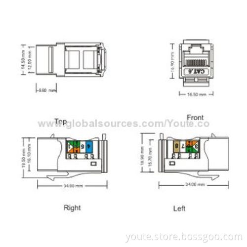 Toolless Cat 5e Keystone Jack